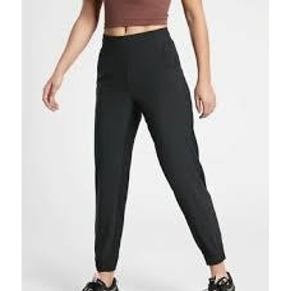 Athleta Brooklyn Jogger Pants Black Women's Size 4 Elastic Waist Zip Pockets - Picture 2 of 14